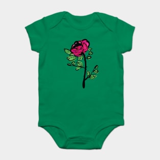 Red rose Baby Bodysuit